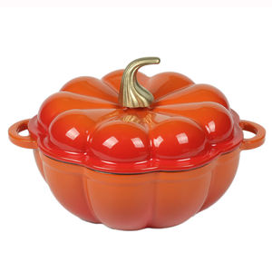 Cocotte de citrouille figurative <span class=keywords><strong>en</strong></span> <span class=keywords><strong>fonte</strong></span> émaillée pour four hollandais avec couvercle - Product Image 3