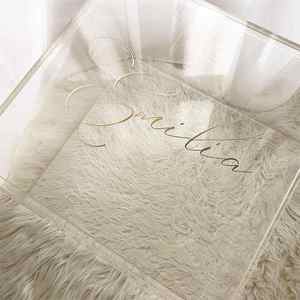 Wholesale Personalised large acrylic invitation with box acrylic gift flower display storage box with lid acrylic boxes