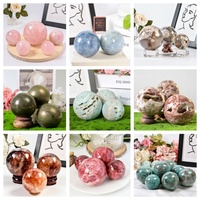 Vente en gros de haute qualité, excellent polissage, sphère en quartz rose, cristal naturel, fleur de calcite, boule d'agate polie pour décoration