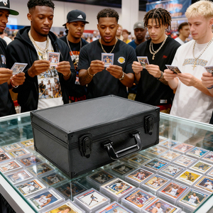 Top-Tier chất lượng sang trọng màu đen phân loại thể thao kinh doanh Thẻ lưu trữ trường hợp 6 khe cắm thẻ slab trường hợp đối với kinh doanh thẻ cho thấy OEM ODM - Product Image 3