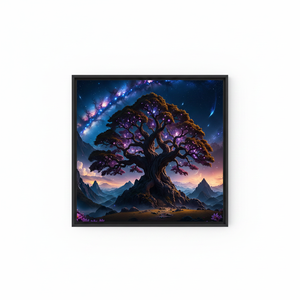 Printed <b>Canvas</b>: Abstract Nature Art with Vibrant Surreal Trees,BLACK <b>FRAMED</b> <b>CANVAS</b> - Product Image 2