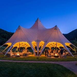 Carpa Grande Tipo Doble Lotus Cloud Top Canopy Multi-Pico 13x12m de Tela Oxford con Estructura de Acero Galvanizado para Eventos en la Playa y Refugio al Aire Libre - Product Image 2