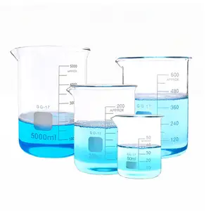 Tasse à mesurer en verre borosilicaté transparent à paroi épaisse de 5 à 5000ml avec bec