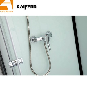 Cabine de <span class=keywords><strong>douche</strong></span> complète en verre à prix abordable avec cadre noir KF-314, porte coulissante, 4 côtés entièrement fermés, avec receveur - Product Image 4