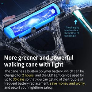 Nuevo Bastón Inteligente Personalizable de 2025, Bastón Plegable con Carga USB, con Reloj Alarma e Iluminación LED - Product Image 6