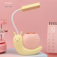 Lampe de bureau LED pour enfants avec porte-stylo, lampe d'étude flexible en forme d'escargot mignon, lampe de lecture pour chambre à coucher et école