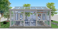 10mm 12mm Trempé Sunroom Verre Rond Verre Sunroom Balcon Toit Verre Sunroom Design