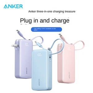 <span class=keywords><strong>Cargador</strong></span> Portátil <span class=keywords><strong>Anker</strong></span> A1637 3 en 1, <span class=keywords><strong>10000mAh</strong></span>, 30W PD, Carga Rápida, con Cable USB C Integrado, Color Rosa, Venta al Por Mayor - Product Image 1