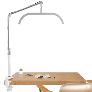 Lampe de bureau LED à <span class=keywords><strong>pince</strong></span> <span class=keywords><strong>en</strong></span> C pour manucure professionnelle, éclairage de table avec bras réglable 20W, intensité variable pour salon de manucure - Product Image 6