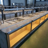 Kommerzielle Buffet-Theke aus Sinterstein mit Holzimitation, Bar-Station für Hotels und Restaurants, Selbstbedienungsmöbel für Bankett-Essbereiche