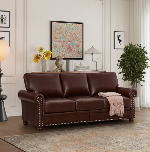 Bordeaux + Cuir PU + Mousse + 3 places