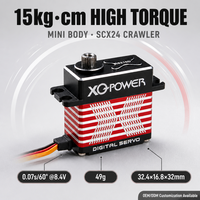 XQ-POWER XQ-S8218D Servo numérique sans noyau 15 kg, étanche, engrenage en acier inoxydable, boîtier en aluminium, SCX24 1/24 RC Car 8.4V
