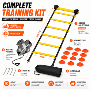 Kit di allenamento per l'agilità nel <span class=keywords><strong>calcio</strong></span>: scala per la velocità, coni, paracadute di resistenza per allenamento fitness calcistico - Product Image 4