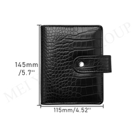 Reliure à spirales en cuir PU A7, couverture de reliure à feuilles mobiles en crocodile, agenda, journal, reliure à fermeture à pression, couvertures de carnet