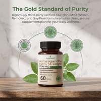 Capsules d'extrait d'Ashwagandha AegleWell OEM avec BioPerine pour une absorption améliorée, soutien naturel au bien-être à base de plantes