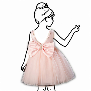 Ragazze dei capretti Del Vestito 2-12 Anni di trasporto del Commercio All'ingrosso Del Bambino <span class=keywords><strong>Bambina</strong></span> Della Principessa Tulle Abiti Vestito di Perle con Arco Del Vestito Da Partito <span class=keywords><strong>per</strong></span> I Bambini Le Ragazze - Product Image 1