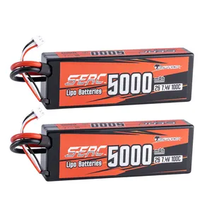 SUNPADOW 5000mAh 7.4V 100C 2S Lipo Battery with Deans T Plug for RC Car Truck Boat Vehicles Tank Buggy Racing Hobby