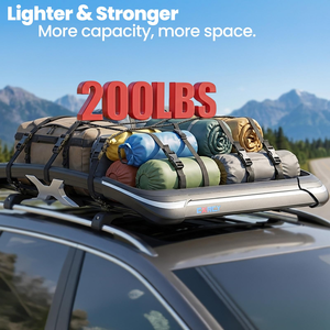 Silver Universal Deck SUV Car Roof <b>Rack</b> Aluminum Alloy Top Carrier Luggage Basket Bars for Cargo Storage - Product Image 5