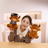 Kostum Maskot Sapi Highland Ulang Tahun Custom OEM Grosir Mainan Plush Super Lembut Pereda Stres untuk Promosi Pesta