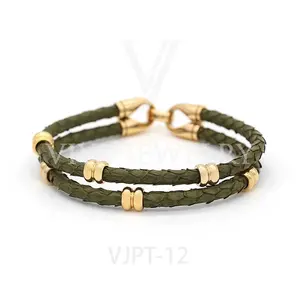 Vviya Sieraden Groothandel 4Mm Hogere Kwaliteit Standaard Echt Exotisch Lederen Kralen Armband Voor Volwassenen Sieraden