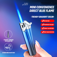 Briquet professionnel à flamme jet rechargeable au gaz butane, mini, en métal, de luxe, accessoires pour fumeuses, briquets pour femmes