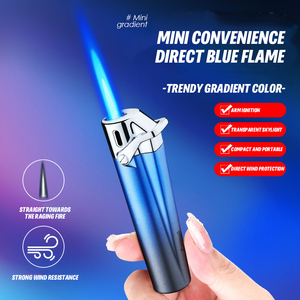 Briquet professionnel à flamme jet rechargeable au gaz butane, mini, en métal, de <span class=keywords><strong>luxe</strong></span>, accessoires pour fumeuses, briquets pour femmes - Product Image 5