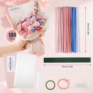Dreamy Lily Filler Bouquet Workshop a Pastel Pipe Cleaner Flower Set with Full Presentation Wrap Card <b>Ribbon</b> Pearls Tape Glue - Product Image 2