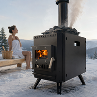 Chauffe-sauna à vapeur sèche au bois pliable et portable Warmfire 8KW en acier inoxydable 430 avec longue cheminée pour usage extérieur sans électricité