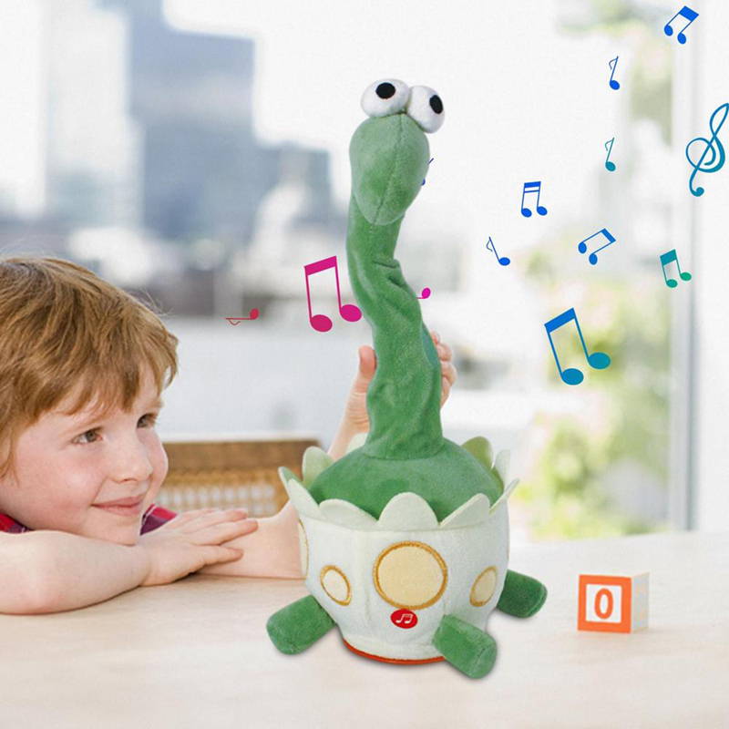 hot sale 32cm soft dancing cactus plush toy cartoon electric singing dancing dinosaur egg plush toy