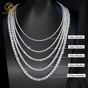 Pulseira de Tênis de Moissanite de Alta Qualidade, Prata Esterlina 925, Passa no Teste de Diamante, Estilo Hip Hop, 2mm 3mm 4mm 5mm 6.5mm - Product Image 3
