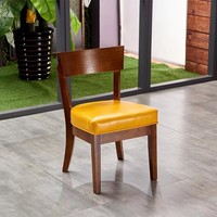 Chaises de salle à manger en bois massif très vendues, avec coussin en cuir PU, siège confortable, chaise en bois pour restaurant, café