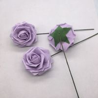 Prix de gros Nicro, roses artificielles en PE colorées de 8 cm avec tige, fleurs artificielles pour bouquet de mariée, décoration de mariage, fournitures pour fêtes