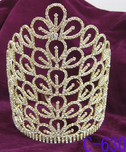 Libero su misura in argento 8 pollici a buon mercato alto pageant diademi corone d'oro della regina per la vendita - Product Image 2