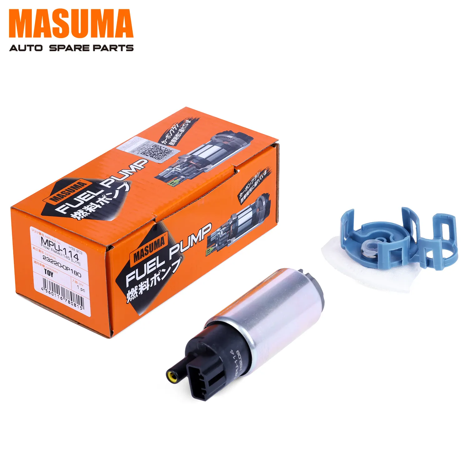 MPU-114 MASUMA Factory Japan Auto Car electric 145L/h 3kg/cm2 fuel pump 23221-36030 23220-31430 23220-0P180 15100-80840