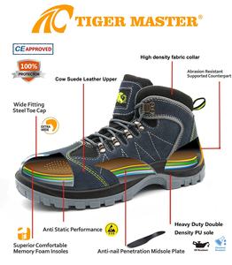 Chaussures <span class=keywords><strong>de</strong></span> sécurité Tiger Master antidérapantes, résistantes à l'huile, en daim bleu, avec embout en acier, anti-perforation, légères, <span class=keywords><strong>pas</strong></span> chères, pour hommes, pour le travail - Product Image 6