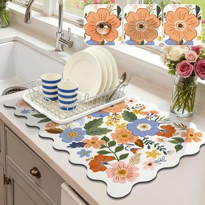 Tapis absorbant pour bar à café, séchage rapide, en diatomite, avec support antidérapant pour évier de cuisine et comptoir, directement de l'usine - Product Image 5