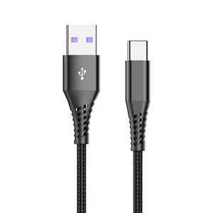Cable cantell USB tipo C de <span class=keywords><strong>carga</strong></span> rápida 3A trenzado C Cables de cargador compatibles con Samsung S10e/Note 9/S10/S9/S8 Plus/A80/<span class=keywords><strong>A50</strong></span> - Product Image 1