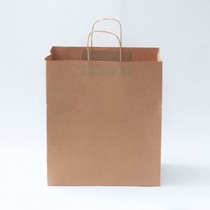 Bolsa de Papel Kraft Blanca Ecológica con Asa Plana para Llevar, con Impresión de Logotipo Personalizado - Product Image 5