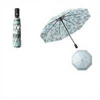 Parapluie pliant 3 volets entièrement automatique 190T moderne avec impression de logo personnalisé, portable, imperméable, pour adultes, parapluie droit professionnel