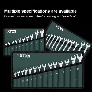 Set Kunci Pas Kombinasi Baja Krom Vanadium Kelas Industri XTXS OEM, Set Kunci Ring dan Ratchet - Product Image 3