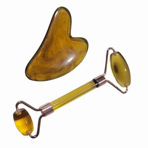 Rouleau de massage facial en résine portable au prix le plus bas, anti-âge, SPA facial, ensemble de rouleaux de jade Gua Sha - Product Image 5