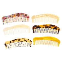 Peigne à cheveux rectangulaire vintage en acétate écaille de tortue, peigne de poche rétro sculpté à dents larges, portable et antistatique pour le coiffage