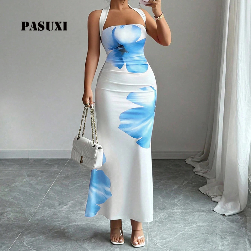sachin and babi light blue dress Moraya Halterneck Maxi Dress