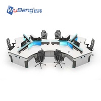 Solution personnalisée Mobilier de table de bureau avec console pour salle de commande et poste de travail au design moderne à vendre