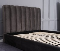 Pouf de rangement moderne rembourré capitonné avec tête de lit douce taille Queen et cadre en plastique