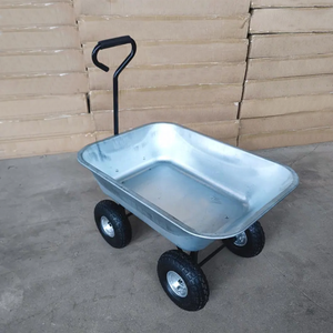 85L镀锌钢桶花园推车金属卷容器带四轮OEM可定制旅行车推车 - Product Image 5