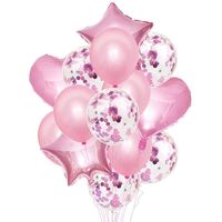 Ensemble de Bouquets de Ballons à Confettis Multicolores 14 Pièces à Vendre Très Demandé pour Fêtes d'Anniversaire et Fournitures de Fête