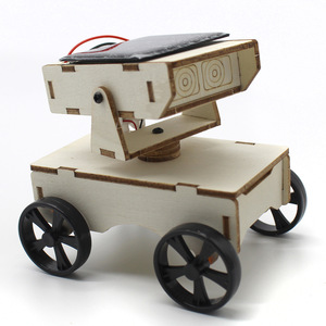 Kit de voiture robot en bois à énergie solaire pour enfants, jouet éducatif pour expériences scientifiques avec panneau solaire et commande manuelle - Product Image 1