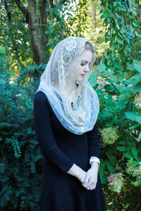 Velos <span class=keywords><strong>de</strong></span> mujer Católica Musulmana encaje Evintage chal bordado tradicional Vintage inspirado infinito <span class=keywords><strong>Mantilla</strong></span> capilla velo - Product Image 6