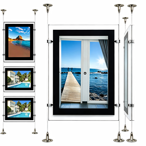 Custom Long Strip <b>Pull</b> Slide LED <b>Light</b> Box Ceiling Hanging Ultra Thin Acrylic Frame Shopping Mall Brand Promotion <b>Light</b> Sign - Product Image 1